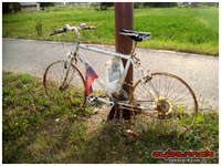 I stumbled upon a memorial to the Slovakian cyclo-tourer who got run over and killed near Sarajevo, a few years ago.