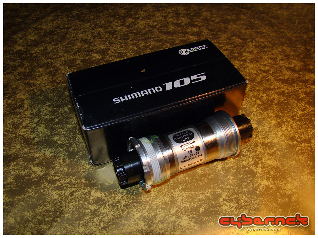 Shimano 105 5500 bottom bracket - can easily be swapped for Hollowtech II later on.